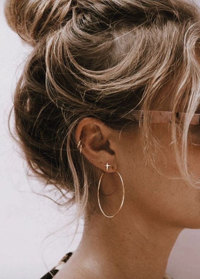 Cute up do and earrings